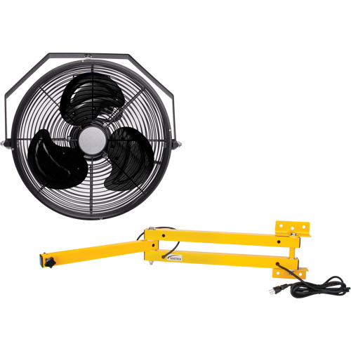 Industrial Workstation Fan Kit with Double Locking Arm, 12" Dia., 3 Speeds Superchem Industries