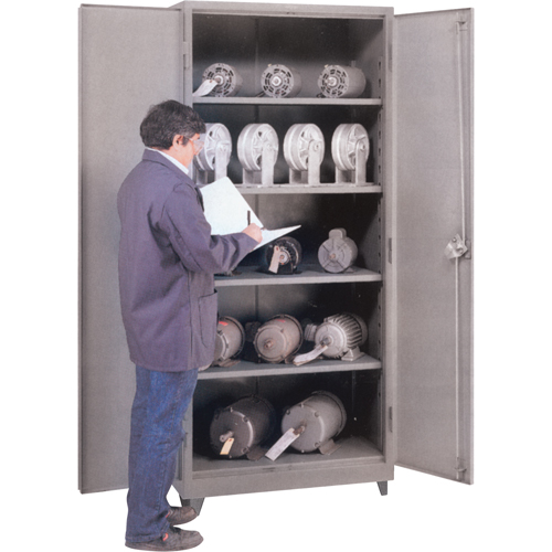 Heavy Gauge Storage Cabinets, Steel, 4 Shelves, 78" H x 36" W x 21" D, Grey Superchem Industries