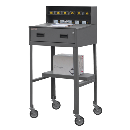 Shop Desk, 23" W x 20" D x 47-3/4" H, Grey Superchem Industries