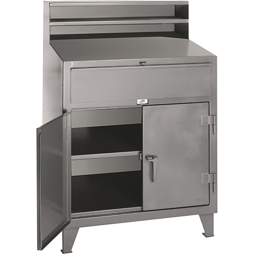 Cabinet Shop Desks, 36" W x 28" D x 54" H, Grey Superchem Industries