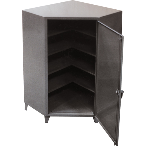 Corner Cabinets, Steel, 4 Shelves, 72" H x 48" W x 24" D, Grey Superchem Industries