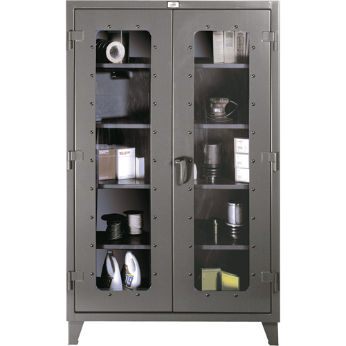 Armoires &agrave; fen&ecirc;tres claires, Acier, 4 Tablettes, 72" h x 48" la x 24" p Superchem Industries
