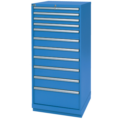 Armoires de rangement avec tiroirs, 11 tiroirs, 28-1/4" la x 28-1/2" p x 59-1/2" h, Bleu brillant Superchem Industries