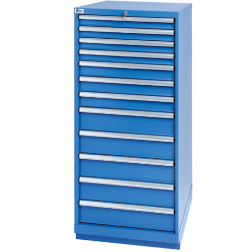 Armoires de rangement avec tiroirs, 12 tiroirs, 28-1/4" la x 28-1/2" p x 59-1/2" h, Bleu brillant Superchem Industries