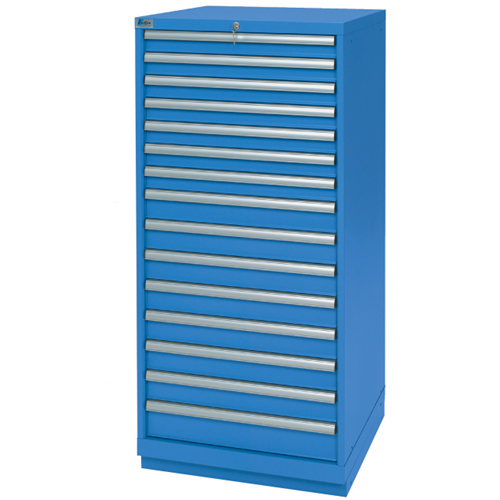 Armoires de rangement avec tiroirs, 15 tiroirs, 28-1/4" la x 28-1/2" p x 59-1/2" h, Bleu brillant Superchem Industries