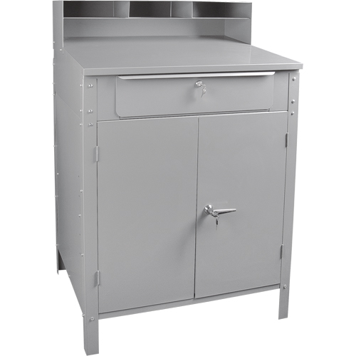 Pupitre d'atelier de style armoire, 34-1/2" la x 30" p x 53" h, Gris Superchem Industries