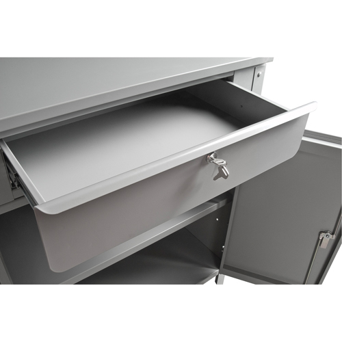 Pupitre d'atelier de style armoire, 34-1/2" la x 30" p x 53" h, Gris Superchem Industries