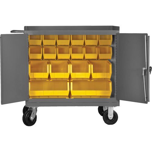 Armoire d'&eacute;tabli mobile avec bacs, Acier Surface Superchem Industries