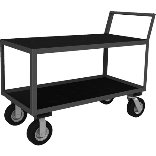 Low Profile Instrument Cart, 2 Tiers, 24-1/4" W x 39" D x 40-15/16" H, 1200 lbs. Cap. Superchem Industries