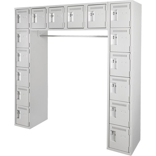 Assembled Archettes Clean Line Economy Lockers, 16 -tier, Bank of 3, 18" x 72" x 12", Steel Superchem Industries