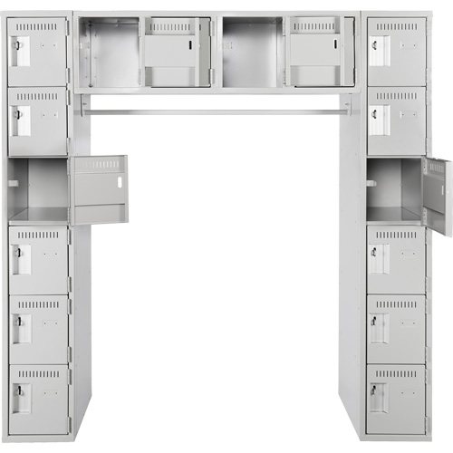 Assembled Archettes Clean Line Economy Lockers, 16 -tier, Bank of 3, 18" x 72" x 12", Steel Superchem Industries