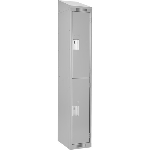 Casiers Clean Line, 2 niveaux, 12" x 18" x 78", Acier, Gris, Rivet (assembl&eacute;) Superchem Industries