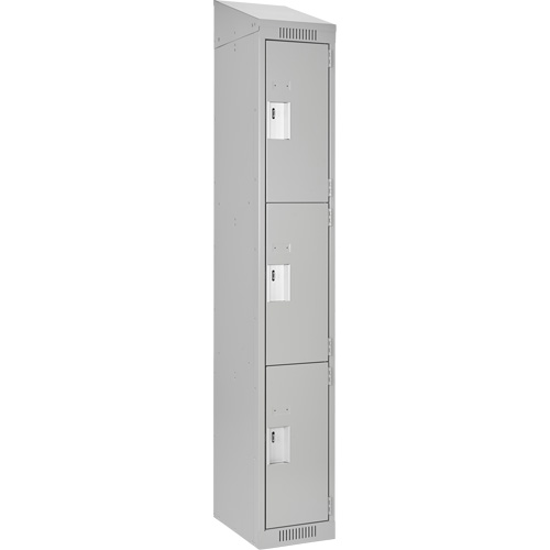 Casiers Clean Line, 3 niveaux, 12" x 18" x 78", Acier, Gris, Rivet (assembl&eacute;) Superchem Industries