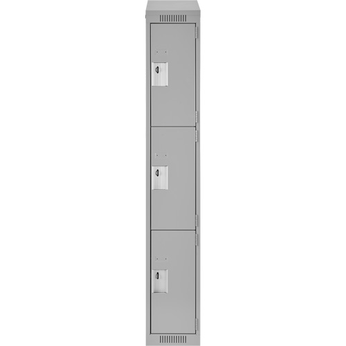 Casiers Clean Line, 3 niveaux, 12" x 18" x 78", Acier, Gris, Rivet (assembl&eacute;) Superchem Industries