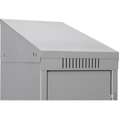 Clean Line Lockerette , 6 -tier, Bank of 4, 48" x 18" x 82", Steel, Beige, Rivet (Assembled) Superchem Industries