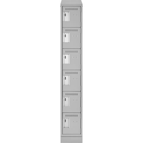 Clean Line Lockerette, 6 -tier, 12" x 18" x 82", Steel, Grey, Rivet (Assembled) Superchem Industries