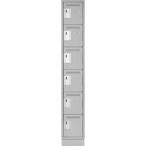 Petits casiers Clean Line, 6 niveaux, 12" x 18" x 76", Acier, Gris, Rivet (assembl&eacute;) Superchem Industries