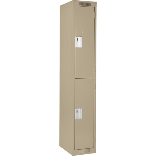 Casiers Clean Line, 2 niveaux, 12" x 18" x 72", Acier, Beige, Rivet (assembl&eacute;) Superchem Industries