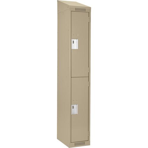 Casiers Clean Line, 2 niveaux, 12" x 18" x 78", Acier, Beige, Rivet (assembl&eacute;) Superchem Industries