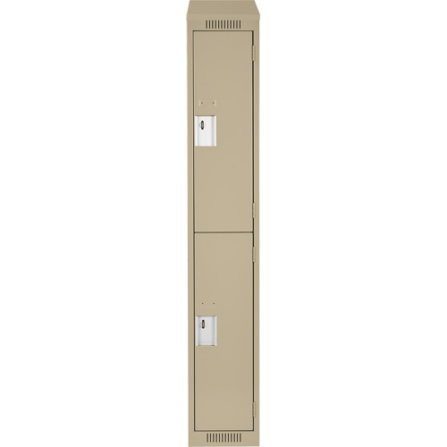Casiers Clean Line, 2 niveaux, 12" x 18" x 78", Acier, Beige, Rivet (assembl&eacute;) Superchem Industries