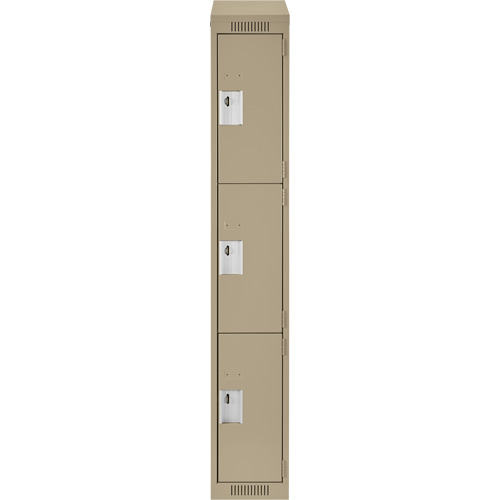 Casiers Clean Line, 3 niveaux, 12" x 18" x 78", Acier, Beige, Rivet (assembl&eacute;) Superchem Industries