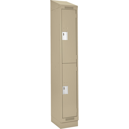 Casiers Clean Line, 2 niveaux, 12" x 18" x 82", Acier, Beige, Rivet (assembl&eacute;) Superchem Industries