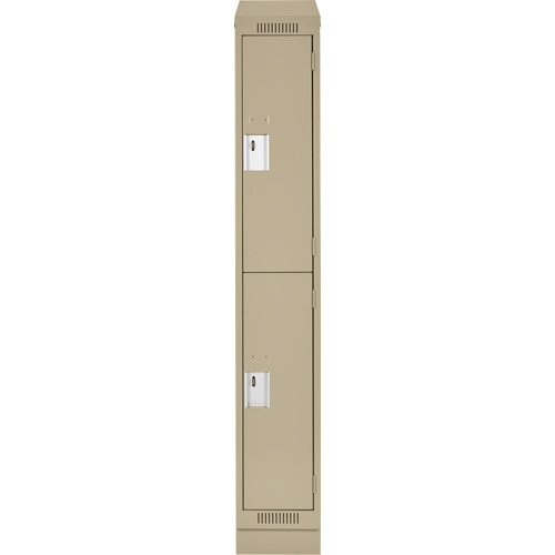 Casiers Clean Line, 2 niveaux, 12" x 18" x 82", Acier, Beige, Rivet (assembl&eacute;) Superchem Industries