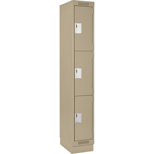 Casiers Clean Line, 3 niveaux, 12" x 18" x 76", Acier, Beige, Rivet (assembl&eacute;) Superchem Industries