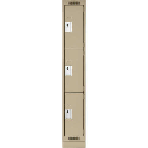 Casiers Clean Line, 3 niveaux, 12" x 18" x 76", Acier, Beige, Rivet (assembl&eacute;) Superchem Industries