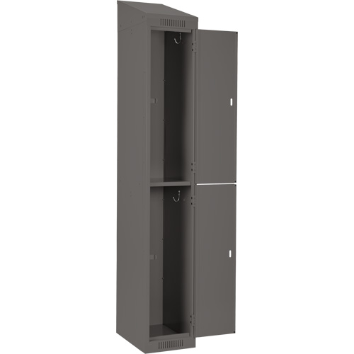 Clean Line Lockers, 2 -tier, Bank of 4, 48" x 18" x 78", Steel, Charcoal, Rivet (Assembled) Superchem Industries
