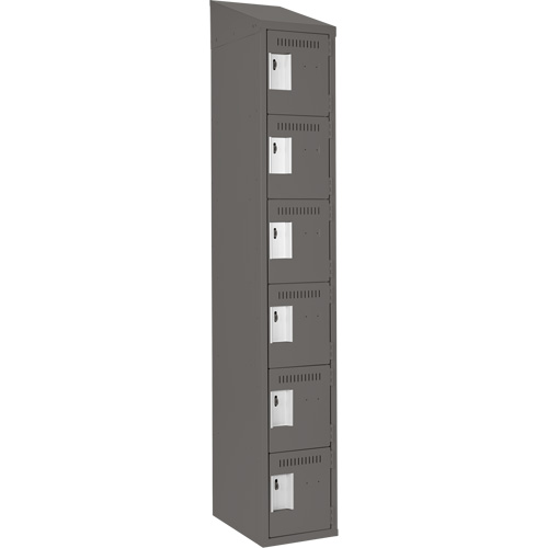 Petits casiers Clean Line, 6 niveaux, 12" x 18" x 78", Acier, Charbon, Rivet (assembl&eacute;) Superchem Industries