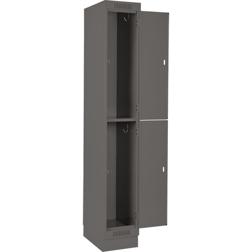 Clean Line Lockers, 2 -tier, Bank of 4, 48" x 18" x 76", Steel, Charcoal, Rivet (Assembled) Superchem Industries