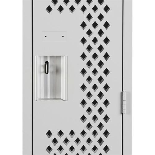 Clean Line Lockers, 2 -tier, 12" x 12" x 72", Steel, Grey, Rivet (Assembled), Perforated Superchem Industries