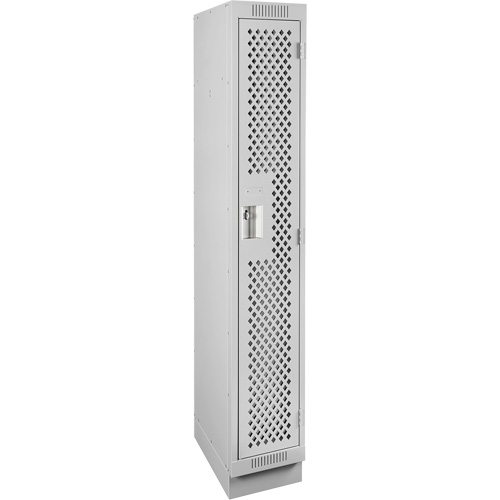 Clean Line Lockers, 12" x 18" x 76", Steel, Grey, Rivet (Assembled), Perforated Superchem Industries