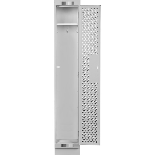 Clean Line Lockers, 12" x 18" x 76", Steel, Grey, Rivet (Assembled), Perforated Superchem Industries