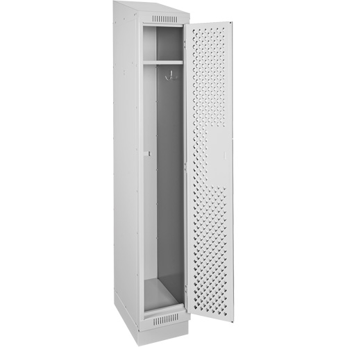 Casiers Clean Line, 12" x 15" x 82", Acier, Gris, Rivet (assembl&eacute;), Perfor&eacute; Superchem Industries