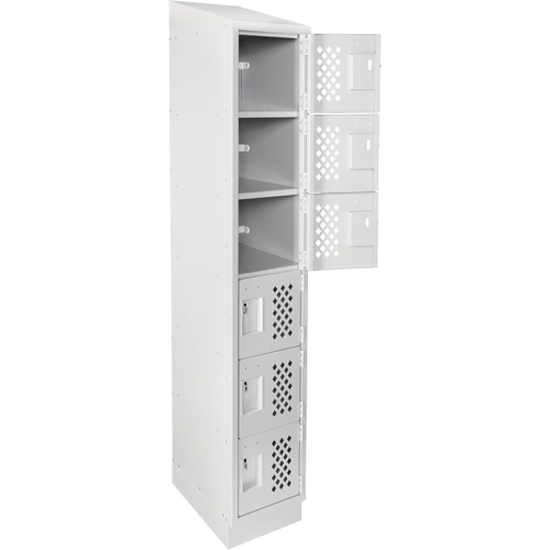 Assembled Lockerettes Clean Line Perforated Economy Lockers, 6 -tier, 18" x 72" x 12", Steel Superchem Industries