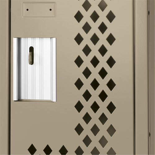 Clean Line Lockers, Bank of 3, 36" x 18" x 76", Steel, Beige, Rivet (Assembled), Perforated Superchem Industries