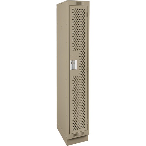 Clean Line Lockers, 12" x 18" x 76", Steel, Beige, Rivet (Assembled), Perforated Superchem Industries