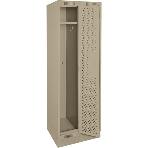 Clean Line Lockers, Bank of 2, 24" x 18" x 76", Steel, Beige, Rivet (Assembled), Perforated Superchem Industries