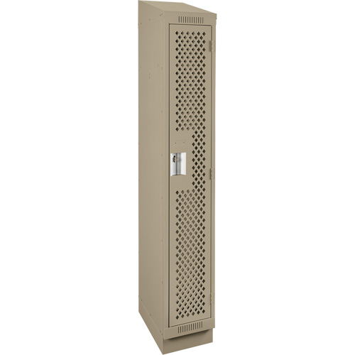 Clean Line Lockers, 12" x 18" x 82", Steel, Beige, Rivet (Assembled), Perforated Superchem Industries