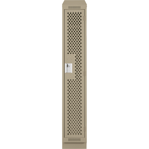 Clean Line Lockers, 12" x 18" x 82", Steel, Beige, Rivet (Assembled), Perforated Superchem Industries