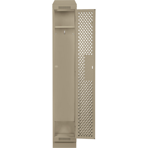 Clean Line Lockers, 12" x 18" x 82", Steel, Beige, Rivet (Assembled), Perforated Superchem Industries