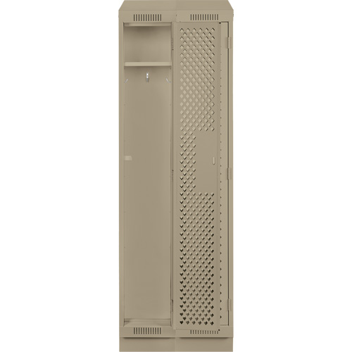 Clean Line Lockers, Bank of 2, 24" x 15" x 82", Steel, Beige, Rivet (Assembled), Perforated Superchem Industries