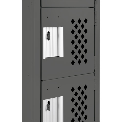 Assembled Lockerettes Clean Line Perforated Economy Lockers, 6 -tier, 18" x 72" x 12", Steel Superchem Industries