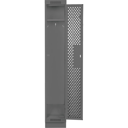 Clean Line Lockers, 12" x 15" x 76", Steel, Charcoal, Rivet (Assembled), Perforated Superchem Industries