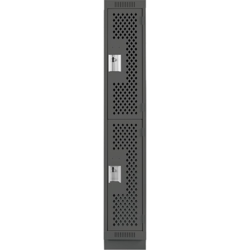 Casiers Clean Line, 2 niveaux, 12" x 18" x 76", Acier, Charbon, Rivet (assembl&eacute;), Perfor&eacute; Superchem Industries