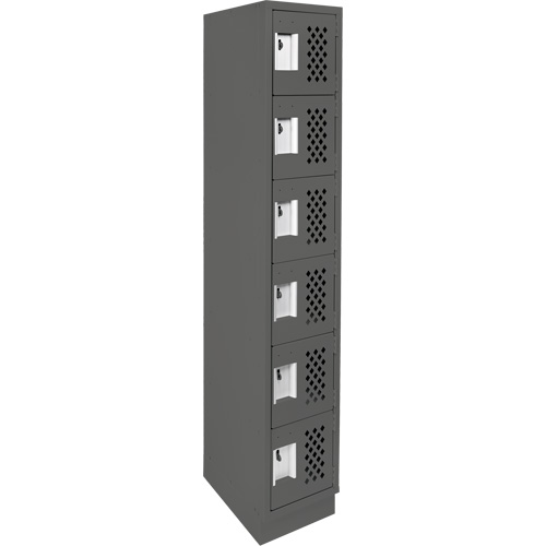 Assembled Lockerettes Clean Line Perforated Economy Lockers, 6 -tier, 18" x 72" x 12", Steel Superchem Industries