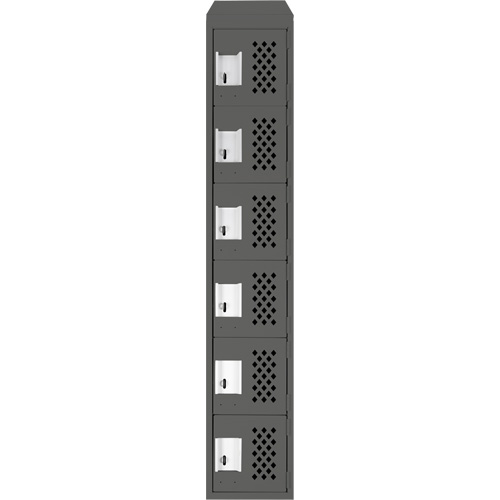 Assembled Lockerettes Clean Line Perforated Economy Lockers, 6 -tier, 18" x 72" x 12", Steel Superchem Industries