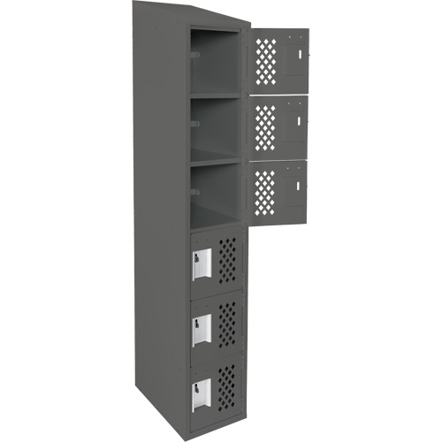 Assembled Lockerettes Clean Line Perforated Economy Lockers, 6 -tier, 18" x 72" x 12", Steel Superchem Industries